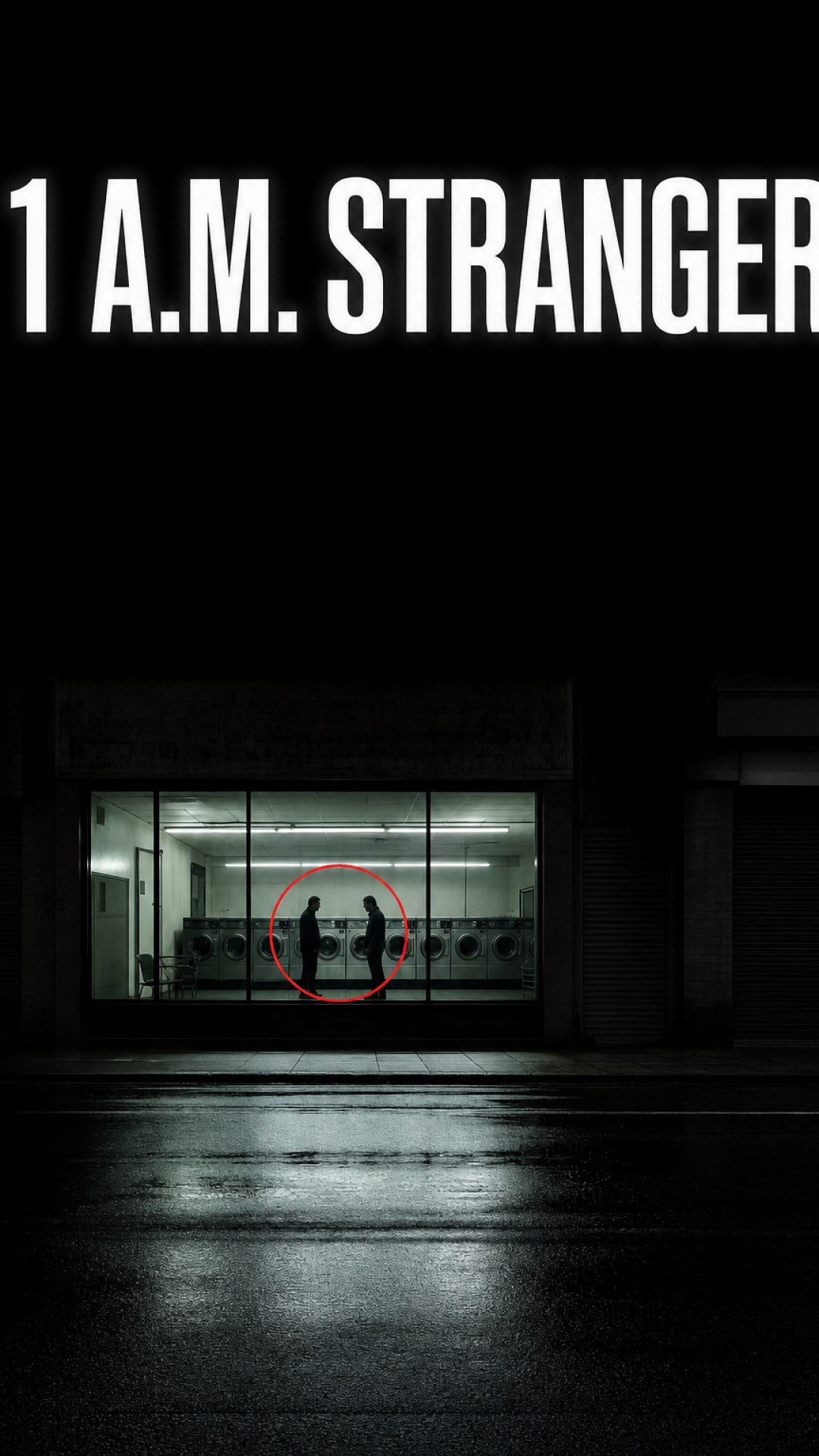 Still from the video for A stranger at the late-night laundromat