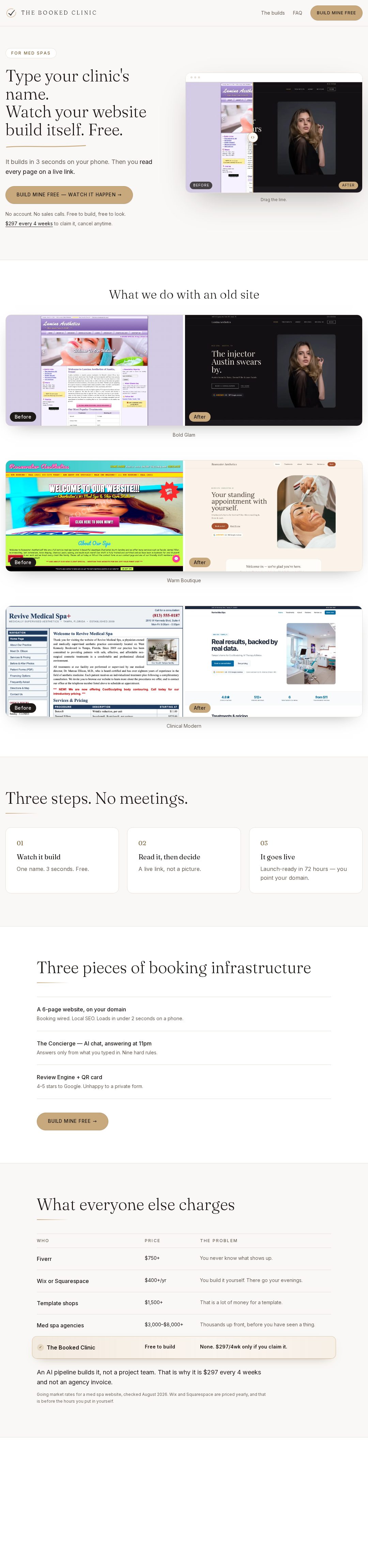 Still from the video for Med spa website, built free. $297 every 4 weeks to keep it.
