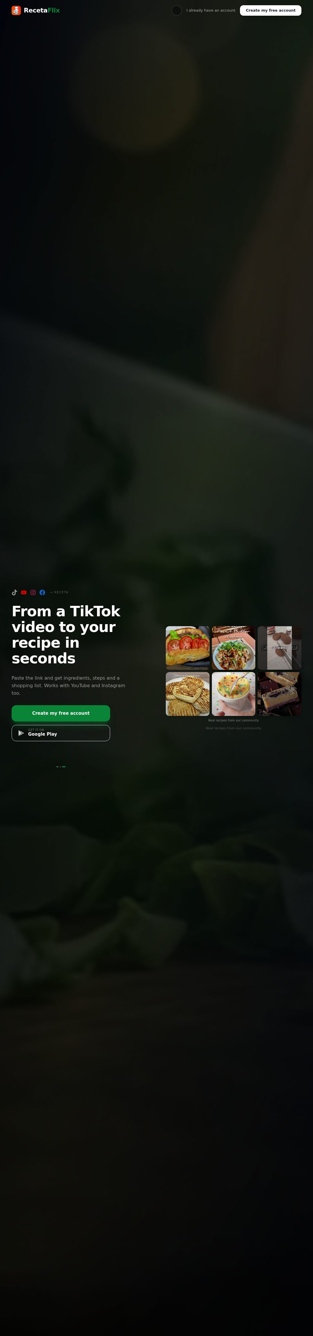 Still from the video for RecetaFlix
