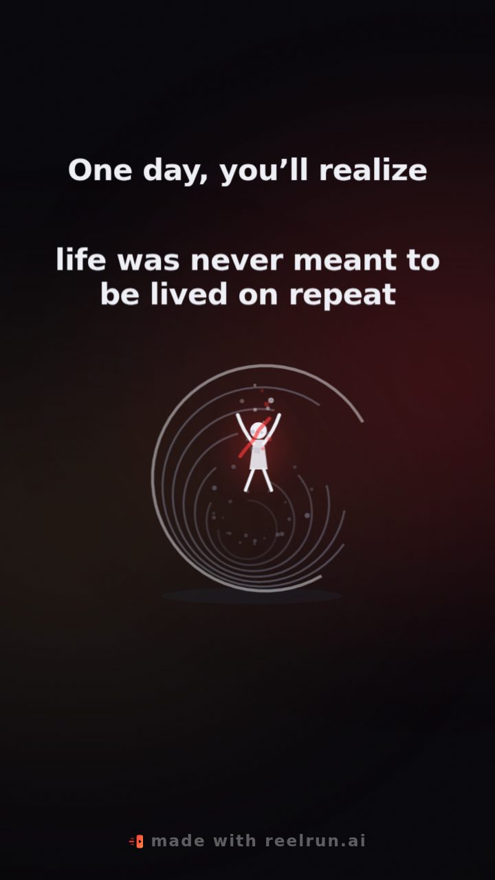 Still from the video for One day, you’ll realize life was never meant