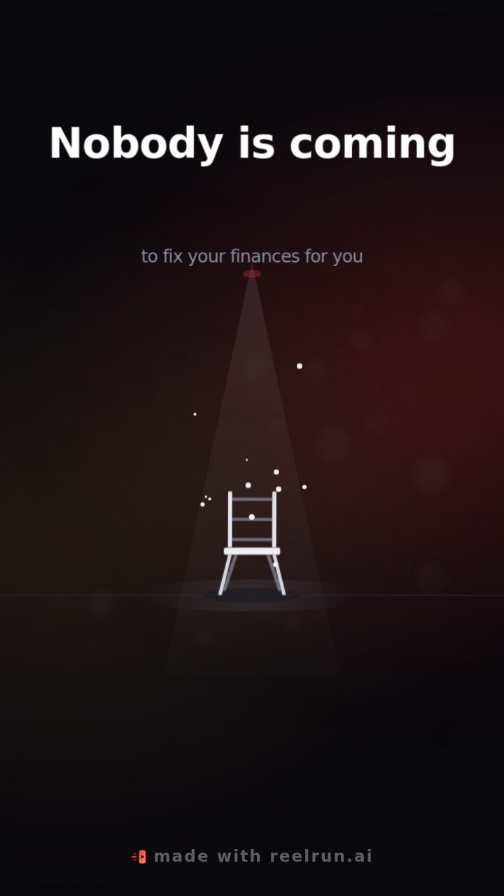Still from the video for Nobody is coming to fix your finances for you