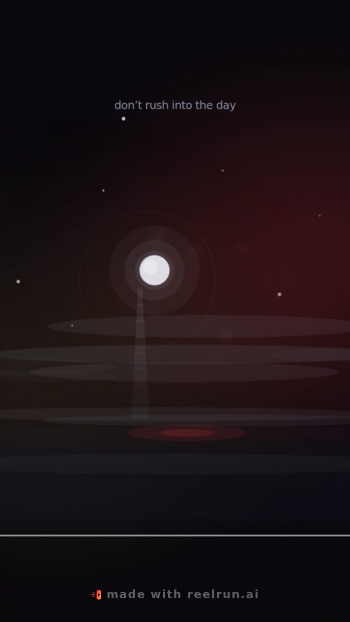 Still from the video for This morning, don’t rush into the day